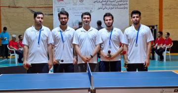 تیم تنیس روی میز دانشجویان پسر دانشگاه رازی نایب قهرمان المپیاد ورزشی دانشجویان کشور شد